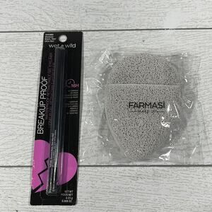 Wet N Wild Eyeliner in Blackest Black and a Farmasi Face Sponge Bundle 2 Pieces